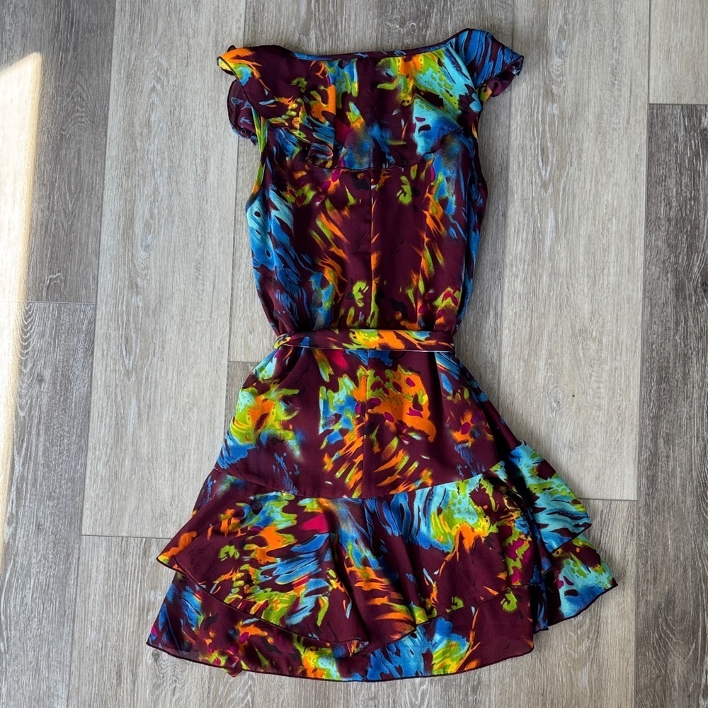 Floral Ruffle Tie-Waist Mini Dress NWOT - Picture 6 of 6